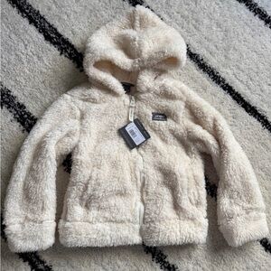 Eddie Bauer Ecru Fleece Hooded Jacket